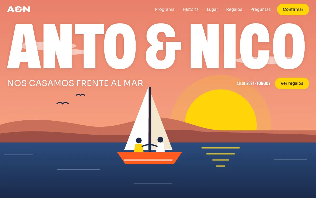 Portada del sitio de Anto y Nico